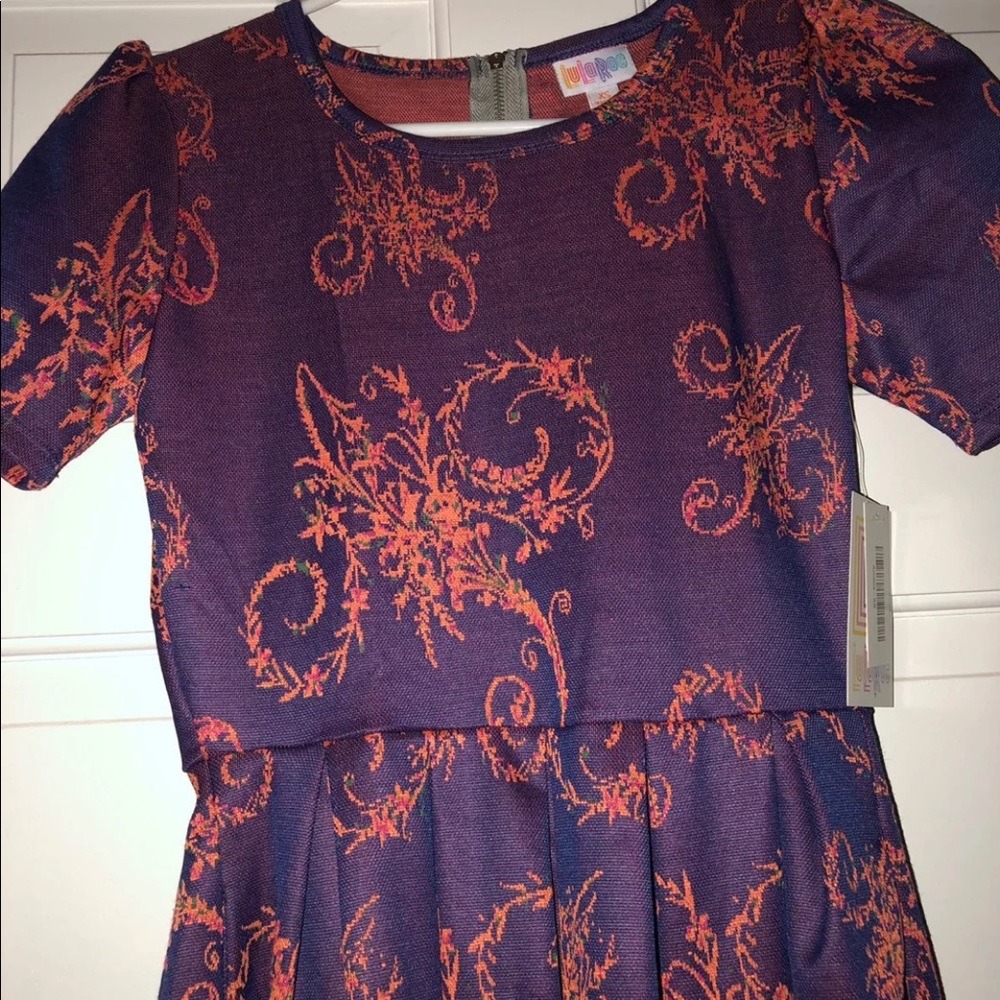 Lu LaRoe Amelia Dress Pockets Purple Paisley Dress